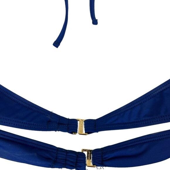 Lauren Ralph Lauren Halter Beaded Blue Bikini Top Swimsuit Swim Beach NWT sz 12 - Picture 15 of 15